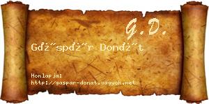 Gáspár Donát névjegykártya